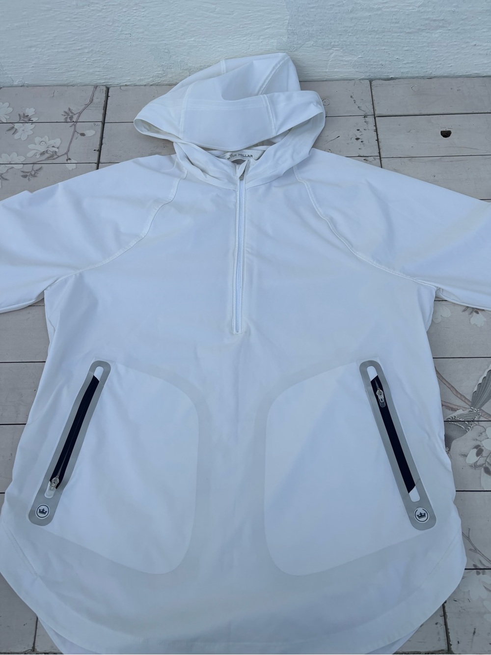 Peter Millar White Hooded Half-Zip Performance Pullover - Picture 4 of 8